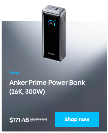 Anker Prime Power Bank (26K, 165W)